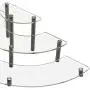 MyGift Clear Acrylic Half Moon Shelf Unit / 3 Tier Tabletop Display Riser with Silver Metal Legs