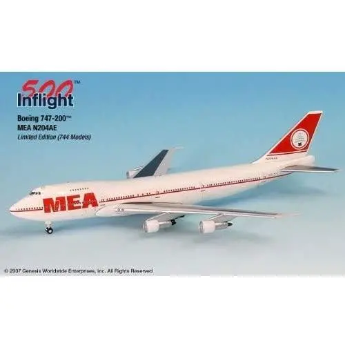 MEA Lebanon N204AE 747-200 Airplane Miniature Model Metal Die-Cast 1:500 Part# A015-IF5742011 MEA Lebanon N204AE 747-200 Airplane Miniature Model Metal Die-Cast 1:500 Part# A015-IF5742011