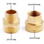 Litorange (4 Pack Industrial Metal Brass Garden Hose to Hose Fitting Connect, Green Thumb Quick Swivel Connector Adapter,Double Female Thread Size 3/4'' x 1/2'' NPT Pipe