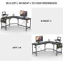 Cubiker Modern L-Shaped Computer Office Desk, Corner Gaming Desk with Monitor Stand, Home Office Study Writing Table Workstation for Small Spaces