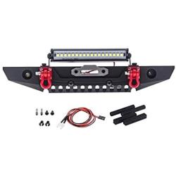 YU-NIYUT Metal Front Bumper with LED Lights for SCX10 TRX4 90046 1/10 RC Crawler Car Upgrade Modified Accessories Spare Parts, Modification Fun and Professional Choice for RC Lovers