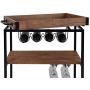 CHARAVECTOR Bar Cart Kitchen Bar&Serving Cart for Home with 3 -Tier Storage Shelves Kitchen Island Cart,Metal Wine Rack Storage and Glass Bottle Holder