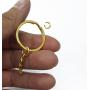 yueton Pack of 100 25mm/0.98'' Metal Split Key Ring with Chain (Gold)