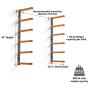 Bora Wood Organizer and Lumber Storage Metal Rack with 6-Level Wall Mount – Indoor and Outdoor Use, In Orange | PBR-001