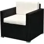 Outsunny 4-Piece Cushioned Patio Furniture Set, with 2 Chairs, Sectional, and Glass Coffee Table, Rattan Wicker, Black Outsunny 4-Piece Cushioned Patio Furniture Set, with 2 Chairs, Sectional, and Glass Coffee Table, Rattan Wicker, Black