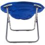 Urban Shop Super Soft Faux Fur Saucer Chair with Folding Metal Frame, Navy