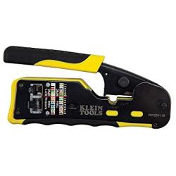 Klein Tools VDV226-110 Wire Crimper / Wire Cutter / Wire Stripper Pass-Thru Modular All-in-One Tool for Video, Telecom, Datacom and more