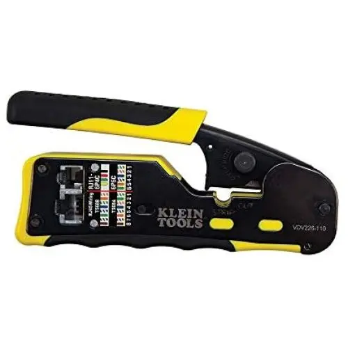 Klein Tools VDV226-110 Wire Crimper / Wire Cutter / Wire Stripper Pass-Thru Modular All-in-One Tool for Video, Telecom, Datacom and more Klein Tools VDV226-110 Wire Crimper / Wire Cutter / Wire Stripper Pass-Thru Modular All-in-One Tool for Video, Telecom, Datacom and more