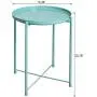 HollyHOME Tray Metal End Table, Sofa Table Small Round Side Tables, Anti-Rust and Waterproof Outdoor & Indoor Snack Table, Accent Coffee Table,(H) 20.28'' x(D) 16.38'', Blue HollyHOME Tray Metal End Table, Sofa Table Small Round Side Tables, Anti-Rust and Waterproof Outdoor & Indoor Snack Table, Accent Coffee Table,(H) 20.28'' x(D) 16.38'', Blue