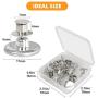 15 Sets Instant Button Pins Replacement Jean Buttons No Sew Adjustable Button Metal Replacement Kit,Silver 17mm