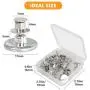 15 Sets Instant Button Pins Replacement Jean Buttons No Sew Adjustable Button Metal Replacement Kit,Silver 17mm