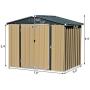 8 x 6 Outdoor Storage Sheds, Metal Utility Storage House for Backyard Patio Furniture Garden Lawn Tool, with Lockable Door