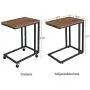 VASAGLE Industrial Side Table, End Table for Coffee Laptop Tablet, Mobile Table with Rolling Casters, Steel Frame, for Living Room, Bedroom, Hazelnut Brown and Black ULNT050B03