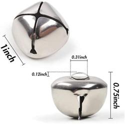 Jingle Bells, 1 Inch Craft Bells Bulk DIY Bells for Christmas Festival Decoration Home Decoration, 50pcs, Silver