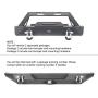 Hooke Road Front Winch Bumper & Rear Hitches Bumper Combo Kit Compatible with Jeep Wrangler CJ 1976-1986 (CJ7) (Solid Steel Textured Black)
