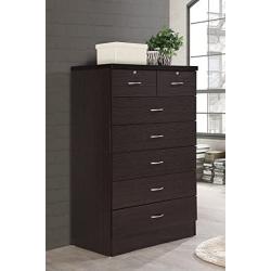 Hodedah HI70DR Chocolate Hodeida 7 with Locks On 2-Top Chest of Drawers