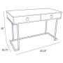 BELLEZE Two-Drawer Home Office Computer Desk Vanity Table, Wood and Metal, White & Gold