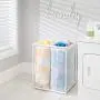 mDesign Laundry Hamper Organizer/Sorter with Metal Stand and 2 Removable Large Mesh Bags - Portable - Double Hamper Design - White mDesign Laundry Hamper Organizer/Sorter with Metal Stand and 2 Removable Large Mesh Bags - Portable - Double Hamper Design - White