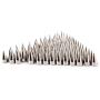 ULTNICE Metal Cone Spikes Screwback Studs DIY Leather Craft Punk Rivets 7x14mm (Silver) - 100 Pieces