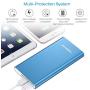 POWERADD Pilot 4GS 12000mAh Portable Charger with 8-Pin Input, Power Bank Compatible with iPhone Xs/XR/X/8/8P/7/6S/6/SE/5/4S Samsung S9/S8/S7 and More, Blue (8 Pin Cable Included)