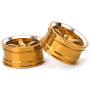 T best RC Wheel Hub, 4Pcs 1:10 Scale Quality Aluminium Alloy Remoted Control Car Wheel Rim Hubs RC Parts Accessory for HSP 94123 Touring Drift Car(Yellow)