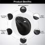 Nuklz N Ergonomic Vertical Wireless Mouse | Natural Hand Position Helps Reduce Hand, Wrist & Arm Pain | USB Dongle with Adjustable DPI & Next/Previous Buttons | Optical Mouse Perfect for Office Work