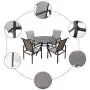 Fit Right 5 Pieces Outdoor Dining Set Patio Furniture with Metal Slat Finish, Steel Tube 38'' Round Dining Table and Patio Chairs with 1‘5“ Umbrella Hole Fit Right 5 Pieces Outdoor Dining Set Patio Furniture with Metal Slat Finish, Steel Tube 38'' Round Dining Table and Patio Chairs with 1‘5“ Umbrella Hole