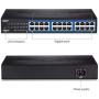 TRENDnet 24-Port Unmanaged Gigabit GREENnet Desktop Metal Switch, TEG-S24DG, Ethernet/Network Switch, 24 x 10/100/1000 Gigabit Ethernet RJ-45 Ports, 48 Gbps Switching Capacity, Lifetime Protection,Black
