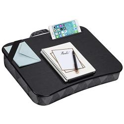 LapGear Designer Lap Desk with Phone Holder and Device Ledge - Gray Argyle - Fits up to 15.6 Inch Laptops - Style No. 45438