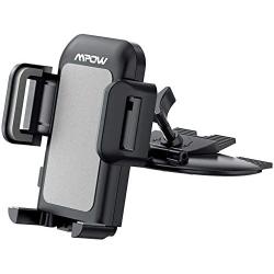 Mpow 051 Car Phone Mount, CD Slot Car Phone Holder, Car Mount with Three-Side Grips and One-Touch Design Compatible iPhone 12/12Mini/12Pro/12Pro Max/11 Series/XR/X/8/8Plus, Galaxy S10/20 Series/S9/S9+