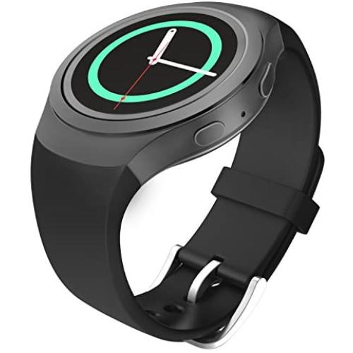 MoKo Watch Band Compatible with Gear S2, Soft Silicone Replacement Sport Band fit Gear S2 (SM-R720 / SM-R730 ONLY) Smart, NOT FIT S2 Classic Watch (SM-R732 & SM-R735), NOT FIT Gear Fit2, Black