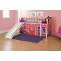 DHP Junior Twin Metal Loft Bed with Slide, Multifunctional Design, White with White Slide DHP Junior Twin Metal Loft Bed with Slide, Multifunctional Design, White with White Slide