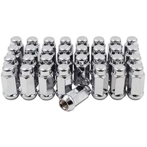 Wheel Accessories Parts Bulge Acorn M14 X 1.50 Thread 1.90'' Long for Trucks 19mm(3/4'') Hex 14x1.5 (32 M14x1.50, Chrome)