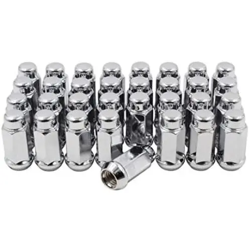 Wheel Accessories Parts Bulge Acorn M14 X 1.50 Thread 1.90'' Long for Trucks 19mm(3/4'') Hex 14x1.5 (32 M14x1.50, Chrome)