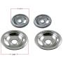 KITCHEN BASICS 101 316048413 and 316048414 Replacement Chrome Drip Pans for Frigidaire Kenmore - Includes 2 6-Inch and 2 8-Inch Pans, 4 Pack