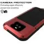 Sony Xperia 10 Case,Bpowe Armor Tank Aluminum Metal Gorilla Glass Shockproof Military Heavy Duty Sturdy Protector Cover Hard Case for Sony Xperia 10 (Red, Xperia 10)