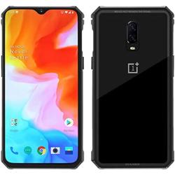 OnePlus 6 case,Simicoo OnePlus 6 Hybrid Metal Bumper Anti-Scratch HD Transparent Gorilla Glass Black Cover Ultra Slim Tough Shockproof Heavy Duty case for OnePlus 6 1+6 (Black, OnePlus 6)