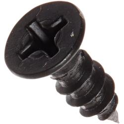 Steel Sheet Metal Screw, Black Oxide Finish, 82 degrees Flat Head, Phillips Drive, Type A, #8-15 Thread Size, 1/2'' Length (Pack of 100)