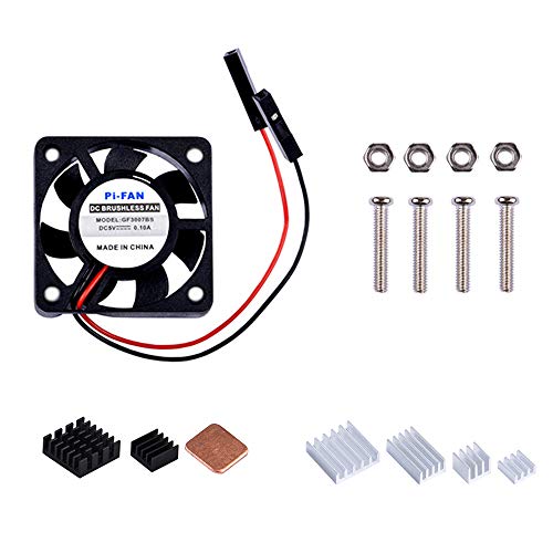 GeeekPi Raspberry Pi 4 Fan, Raspberry Pi Cooling Fan 30x30x7mm DC 5V Brushless CPU Cooling Fan with 7PCS Raspberry Pi Heatsink for Raspberry Pi 4 Model B,3B+,Pi 3 & Retroflag NESPI CASE Plus (1-Pack) GeeekPi Raspberry Pi 4 Fan, Raspberry Pi Cooling Fan 30x30x7mm DC 5V Brushless CPU Cooling Fan with 7PCS Raspberry Pi Heatsink for Raspberry Pi 4 Model B,3B+,Pi 3 & Retroflag NESPI CASE Plus (1-Pack)