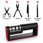 Upgraded Kitchen Knife Sharpener, Ulwae 3-Stage Chef Knife Sharpener to Restore Non-Serrated Knife Blades Quickly, Safely, and Easy to Use for Kitchen, Camping & Hiking