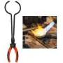 Salmue Crucible Tong Gold Melting Furnace Holder Clamp, Steel Crucible Tong Gold Melting Furnace Holder Clamp, Crucible Tongs for Casting Precious Metals Jewelry Making Tool