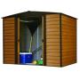 Arrow WR65 Steel 6 x 5 ft. Low Gable Galvanized Coffee/Woodgrain Storage Shed, Wood Grain