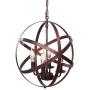 Lika 4-Light Chandeliers 15.7'' Farmhouse Rustic Industrial Pendant Lighting with Metal Spherical Shade Black Chandelier for Dining Room, Kitchen, Foyer… (Bronze)