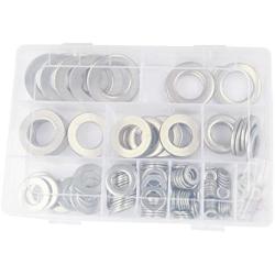 Large Flat Fender Washer Metric Plain Countersunk Gasket Ring Metal for Screw Bolt Standard Hardware M5 M6 M8 M10 M12 M14 M16 M18 M20 M22 M24 Assortment Kit Set SAE 218pcs 304 Stainless Steel M5-M24