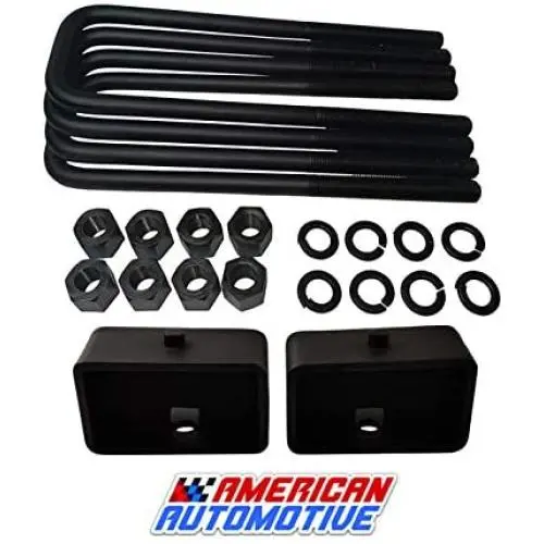 American Automotive Compatible C1500 C2500 C3500 3'' Rear Suspension Lift Solid Steel Blocks +12'' U Bolts American Automotive Compatible C1500 C2500 C3500 3'' Rear Suspension Lift Solid Steel Blocks +12'' U Bolts