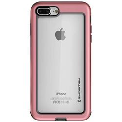 Ghostek Atomic Slim iPhone 8 Plus, iPhone 7 Plus Clear Case with Space Metal Bumper Heavy Duty Protection Wireless Charging Compatible for 2016 iPhone 7 Plus / 2017 iPhone 8 Plus (5.5 Inch) - (Pink)