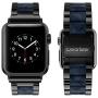 Wearlizer Black Compatible with Apple Watch Band 38mm 40mm for iWatch SE Mens Womens Replacement Stainless Steel Strap Dark Blue Resin Wristband Sleek Bracelet Metal Clasp Series 6 5 4 3 2 1 Sport