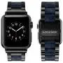 Wearlizer Black Compatible with Apple Watch Band 38mm 40mm for iWatch SE Mens Womens Replacement Stainless Steel Strap Dark Blue Resin Wristband Sleek Bracelet Metal Clasp Series 6 5 4 3 2 1 Sport