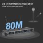 XTUGA A140 Wireless Microphone System, 4-Channel UHF Cordless Mic Set with Four Handheld Mics, All Metal Build, Fixed Frequency, Long Range 300ft, Ideal for Church,Karaoke (4 Handheld)