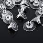 100 Pairs Bullet Clutch Earring Backs with Pad Earring Safety Backs (Silver)